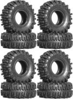 8PCS 1.0 RC Tires 55mm * 23mm 1/24 Crawler Wheels Tires 1/18 All Terrain Soft Rubber Tyres For 1:24 1:18 Mud Crawler Car Axial SCX24 FMS AX24 FCX18 FCX24 TRX4M Upgrades 1.3" Wheels - Image 4