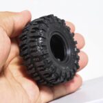 8PCS 1.0 RC Tires 55mm * 23mm 1/24 Crawler Wheels Tires 1/18 All Terrain Soft Rubber Tyres For 1:24 1:18 Mud Crawler Car Axial SCX24 FMS AX24 FCX18 FCX24 TRX4M Upgrades 1.3" Wheels - Image 6