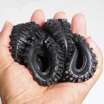 8PCS 1.0 RC Tires 55mm * 23mm 1/24 Crawler Wheels Tires 1/18 All Terrain Soft Rubber Tyres For 1:24 1:18 Mud Crawler Car Axial SCX24 FMS AX24 FCX18 FCX24 TRX4M Upgrades 1.3" Wheels - Image 7