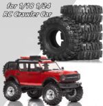 8PCS 1.0 RC Tires 55mm * 23mm 1/24 Crawler Wheels Tires 1/18 All Terrain Soft Rubber Tyres For 1:24 1:18 Mud Crawler Car Axial SCX24 FMS AX24 FCX18 FCX24 TRX4M Upgrades 1.3" Wheels - Image 8
