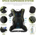 Hiking Backpack, Waterproof Hiking Daypack with 3L Water Bladder and Rain Cover, Lightweight Travel Camping Backpack for Men Women (Dark Green) - Image 5