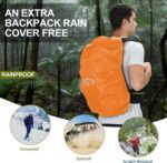 Hiking Backpack, Waterproof Hiking Daypack with 3L Water Bladder and Rain Cover, Lightweight Travel Camping Backpack for Men Women (Dark Green) - Image 7
