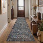 Runner Rugs for Hallway: 2x10 Vintage Dark Blue Washable Long Carpet for Kitchen Laundry Entryway Bathroom Bedroom Living Room - Non-Slip Navy Oriental Boho - Image 5