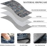 Runner Rugs for Hallway: 2x10 Vintage Dark Blue Washable Long Carpet for Kitchen Laundry Entryway Bathroom Bedroom Living Room - Non-Slip Navy Oriental Boho - Image 7