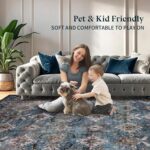 Runner Rugs for Hallway: 2x10 Vintage Dark Blue Washable Long Carpet for Kitchen Laundry Entryway Bathroom Bedroom Living Room - Non-Slip Navy Oriental Boho - Image 9