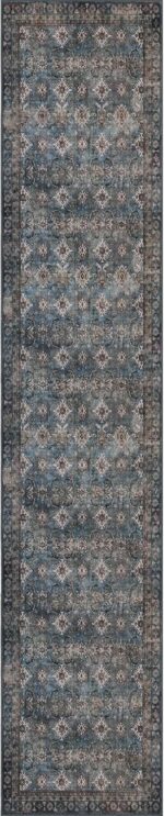 Runner Rugs for Hallway: 2x10 Vintage Dark Blue Washable Long Carpet for Kitchen Laundry Entryway Bathroom Bedroom Living Room - Non-Slip Navy Oriental Boho - Image 10