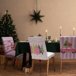 Christmas Chair Covers Set of 6, Xmas Tree Snowman Dining Chair Covers for Party Kitchen Removable Seat Cover for Chairs Christmas Decorations Indoor - Image 4