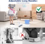 Floor Scrub Brush and V-Shape Grout Brush with Long Handle 3 in 1 Replaceable Head Scrape Brush Stiff Bristle with Swivel Head for Cleaning Tiles Hardwood Floors Patios Blue - Image 8