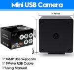ELP 16MP Autofocus USB Camera with Metal Case - Mini UVC USB2.0 4K Webcam with 68 No Distortion Lens IMX298 Sensor for PC & Home Surveillance - Image 8