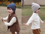 Moon Kitty 2PCS Baby Beanie Soft Toddler Beanie Warm Knitted Infant Winter Hats for Baby Boys - Image 3