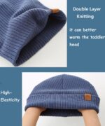 Moon Kitty 2PCS Baby Beanie Soft Toddler Beanie Warm Knitted Infant Winter Hats for Baby Boys - Image 5