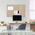 Large Cork Bulletin Board Alternative 48"x36", 12 Pack Felt CorkBoard Tiles for Office Wall with 80 Pushpins, Wall-Friendly Pin Board Notice Boards for Home Office School (Tan, 48x36 inch) - Image 3