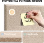 Large Cork Bulletin Board Alternative 48"x36", 12 Pack Felt CorkBoard Tiles for Office Wall with 80 Pushpins, Wall-Friendly Pin Board Notice Boards for Home Office School (Tan, 48x36 inch) - Image 5