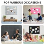 Large Cork Bulletin Board Alternative 48"x36", 12 Pack Felt CorkBoard Tiles for Office Wall with 80 Pushpins, Wall-Friendly Pin Board Notice Boards for Home Office School (Tan, 48x36 inch) - Image 7