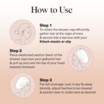 Kitsch Luxury Shower Caps for Women Reusable Waterproof - Large Shower Cap for Women, Non-slip, Quick-dry Hair Cap for Long and Short Hair, Comfortable and Stylish Design - Blush Dot - Image 5