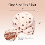 Kitsch Luxury Shower Caps for Women Reusable Waterproof - Large Shower Cap for Women, Non-slip, Quick-dry Hair Cap for Long and Short Hair, Comfortable and Stylish Design - Blush Dot - Image 6