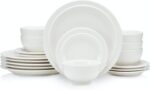 18-Piece Porcelain Chip and Scratch Resistant Round Dinnerware Set, Plates, Dishes, Bowls, Service for 6 (White) - Image 2