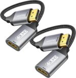 2-Pack Display Port to HDMI 4K Adapter | Braided DP DisplayPort Male to HDMI Female Uni-Directional Converter for PC Dell HP AMD NVIDIA Laptop HDTV Monitor and Other Passive - Image 2