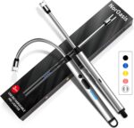 2-Pack Rechargeable Electric Candle Lighters, Flameless Windproof Long Lighter with 360° Flexible Neck and LED Display for Candles, Camping, BBQ & Fireplace (Silver) - Image 2