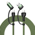 4 in 1 Charging Cable with Case MFi Lightning Cable, 6ft USB C Cable 60W Type C Charger Fast Charging Nylon Braided Multi iPhone Charger Cord for iPhone 16 15 Pro Max/15 Plus/ 14 13 Pro/iPad/Samsung - Image 2