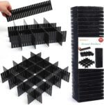 40Pcs Drawer Dividers, Adjustable Drawer Organizer for Socks, Underwear, Makeup, Can Help Tidy Kitchen, Bedroom, Dresser Black - Image 2