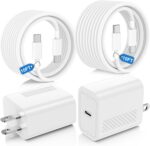 45W USB C Fast Charger for iPhone 17/ Air/16/15 Pro Max,2Pack 10FT Type C Charger Block & Cable, PD 3.0 Super Fast Charging for iPad Pro MacBook Air/Pro M1/M2, AirPods - Image 2