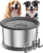 6.5L Dog Water Bowl No Spill 1.6 Gallon Stainless Steel Water Bowl for Dogs 220oz Large Capacity No Splash Slow Drinking Feeder with Anti-Slip Mat for Messy Drinkers - Image 2