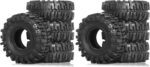 8PCS 1.0 RC Tires 55mm * 23mm 1/24 Crawler Wheels Tires 1/18 All Terrain Soft Rubber Tyres For 1:24 1:18 Mud Crawler Car Axial SCX24 FMS AX24 FCX18 FCX24 TRX4M Upgrades 1.3" Wheels - Image 2