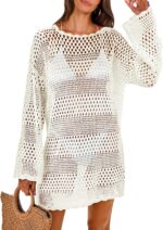 ANRABESS Women Swimsuit Crochet Swim Cover Up 2025 Summer Bathing Suit Swimwear Mesh Knit Beach Dress Vacation Outfits - Image 2