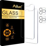 Ailun 2 Pack Screen Protector for iPhone 13 Pro Max [6.7 inch] Display 2021 with 2 Pack Tempered Glass Camera Lens Protector,[9H Hardness]-HD Case Friendly - Image 2
