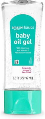 Amazon Basics Baby Oil Gel with Aloe Vera & Vitamin E, 6.5 Fl Oz (Pack of 1) (Previously Solimo) - Image 2