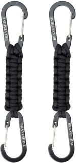 BRAVESHINE Paracord Keychain Carabiner Clip, D Ring Lanyard Hanger Stroller Hook for Water Bottle, Key, Backpacks, Men, Women - Image 2