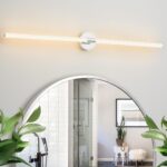 Bathroom Vanity Lights 49 inch Long Bathroom Light Fixtures Over Mirror Hardwired, Dimmable LED 360° Full Lighting Modern Vanity Light Bar Wall Sconce Warm Light for Bedroom Living Room - Chrome - Image 2