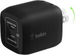 Belkin 45W Dual USB C Charger Block, PD3.0 w/ GaN - Super Fast Charging - Samsung Galaxy S25, Apple iPhone 17, Air, Pro, Pro Max, iPad, MacBook, AirPods, Apple Watch, Nintendo Switch 2 & More - Black - Image 2