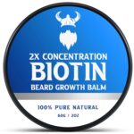 Biotin Beard Balm for Men & Conditioning Beard Wax - Made with Castor Oil Natural and Organic Ingredients - Hydrates & Thickens Facial Hair Growth- 2 Ounce Tin - Image 2