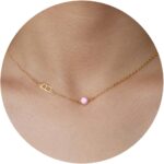 Birthstone Necklace for Women Birthday Gifts for Teen Stocking Stuffers Initial Necklace Initial A-Z Birthstone Pendant Necklace Mom Birthday Gifts Valentine Gift for Her Christmas Anniversary Jewelry - Image 2