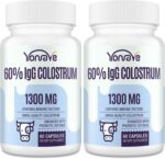 Bovine Colostrum Capsules Supplement 1300mg - Extra High 60% IgG Bovine Colostrum - Gut, Bone, Exercise, Immune - 120 Capsules - Image 2