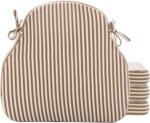 Brown Striped Winsor Chair Cushions with Ties, Dining Kitchen Chair Seat Pads Non Slip Removable Washable Cover 17"x16" Set of 4 - Image 2