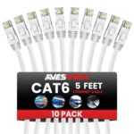 CAT 6 5 ft Ethernet Cable (10 Pack), Indoor High-Speed 10Gbps Snagless Long CAT6 5FT Ethernet Cable for Internet, Router, Computer, PlayStation, Xbox, POE Camera, Printer (White, 5FT) - Image 2