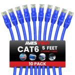 CAT 6 5FT Ethernet Cable (10 Pack), Indoor High-Speed 10Gbps Snagless CAT6 Ethernet Cable 5 FT for Internet, Patch Panel, Network, Router, Modem, Gaming, PlayStation, Xbox (Blue, 5FT) - Image 2