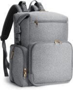CEI-CEI Neoprene Diaper Bag Backpack with Insulated Pockets, Large Newborn Baby Maternity Bags Travel Tote with Changing Pad (Grey) - Image 2