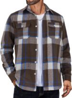 COOFANDY Mens Flannel Shirts Long Sleeve Plaid Shirt Jacket Button Down Shirt with Pockets - Image 2