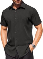 COOFANDY Men's Short Sleeve Dress Shirts Stain Shield Button Down Shirt for Summer Business Wedding Party - Image 2