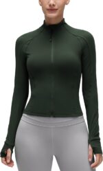 CRZ YOGA Butterluxe Waist Length Jackets for Women - Full Zip Athletic Track Tops with Thumb Holes Pockets - Image 2