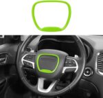 CheroCar Central Control Steering Button Frame Trim Car Interior Decoration Fit for Dodge Challenger Durango Charger 2015-2025 Interior Accessories,Light Green - Image 2