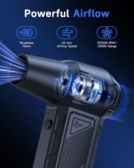 Compressed Air Duster, 150000RPM Super Power Cordless Electric Air Duster, Fast Charging Rechargeable Air Blower Vacuum Cleaner 3-Gear Adjustable for Computer, Keyboard, Car, Outdoor and Home - Image 2