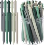 Crtiin 50 Pcs Gel Ink Pens Bulk, Black Ink 0.5mm Fine Point Retractable Pen Smooth Writing Office School Supplies for Teacher Server Operation Christmas Charity Donation Thanksgiving (Green Series) - Image 2