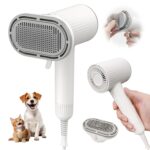 Dog Hair Dryer, Professional 2-in-1 Pet Hair Dryer & Grooming Brush with Removable Comb, Adjustable Temperature/Speed, Portable Dryer for Dogs and Cats - Image 2