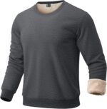 EKLENTSON Men’s Sherpa Lined Sweatshirts Winter Thick Warm Fleece Lined Sweatshirt Cotton Crewneck Pullover Casual Tops - Image 2