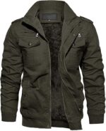 EKLENTSON Men's Thick Thermal Winter Jacket with Multi Pockets Zip Front Fleece Lined Military Jacket for Men - Image 2